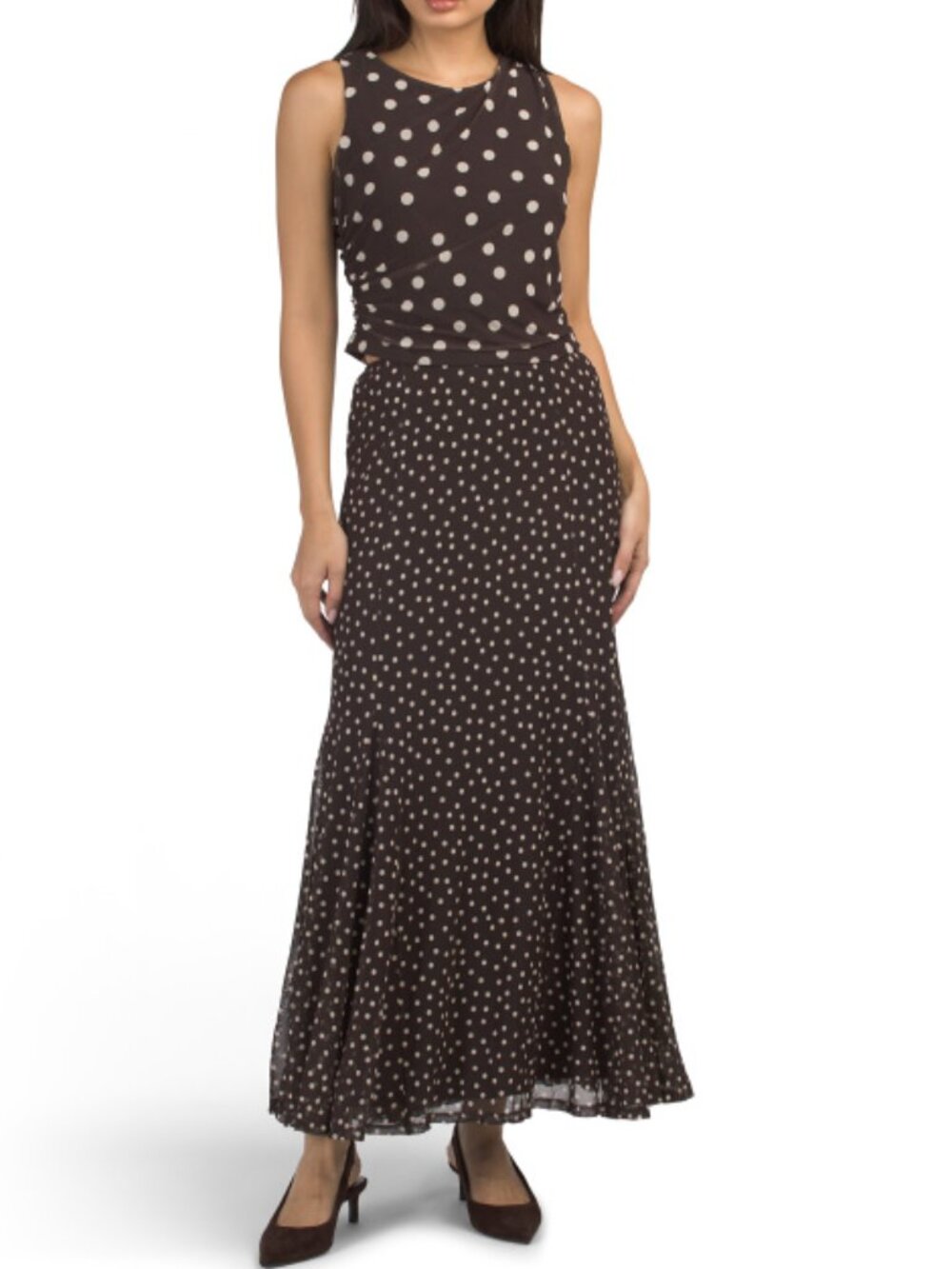 RACHEL ZOE 2pc Mesh Top And Matching Skirt Set